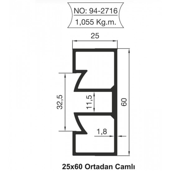25x60 Ortadan Camlı 25x60 Ortadan Camlı