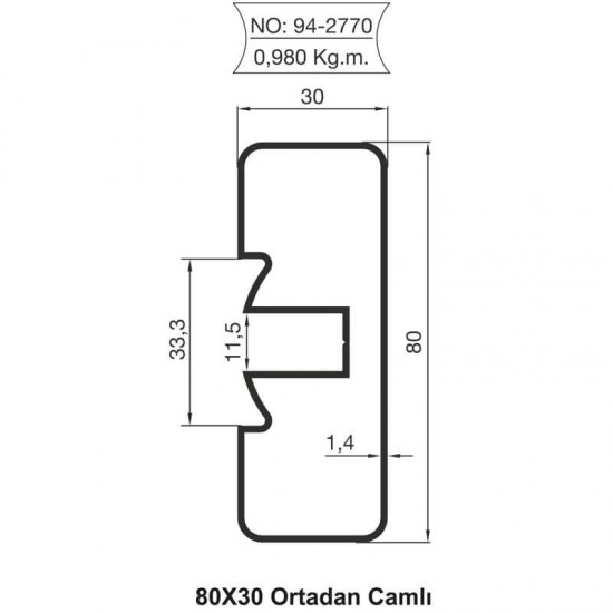 80x30 Ortadan Camlı 80x30 Ortadan Camlı