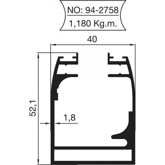 94-2758 Cam Balkon Profilleri 94-2758 Cam Balkon Profilleri